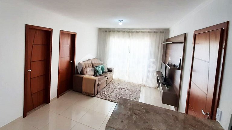 Apartamento de dois quartos, novo na Praia de Taperapuan