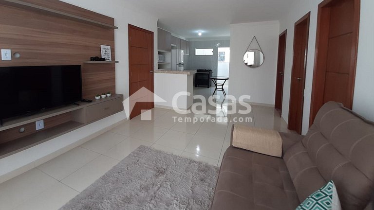 Apartamento de dois quartos, novo na Praia de Taperapuan