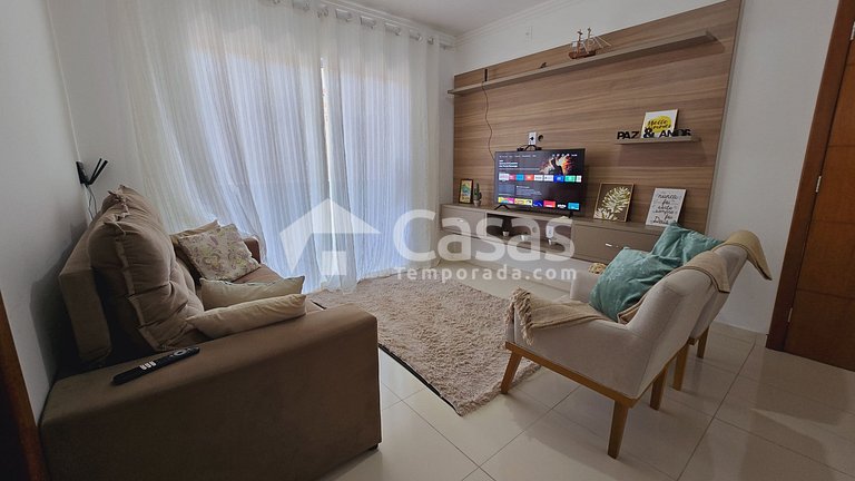 Apartamento de dois quartos, novo na Praia de Taperapuan