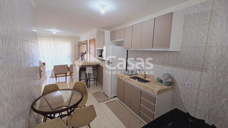 Apartamento de dois quartos, novo na Praia de Taperapuan