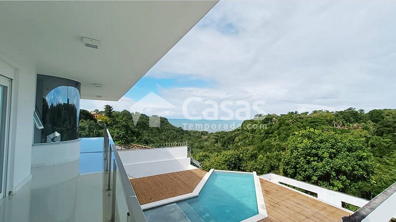 Casa com Vista mar em Condomínio para 8 pessoas